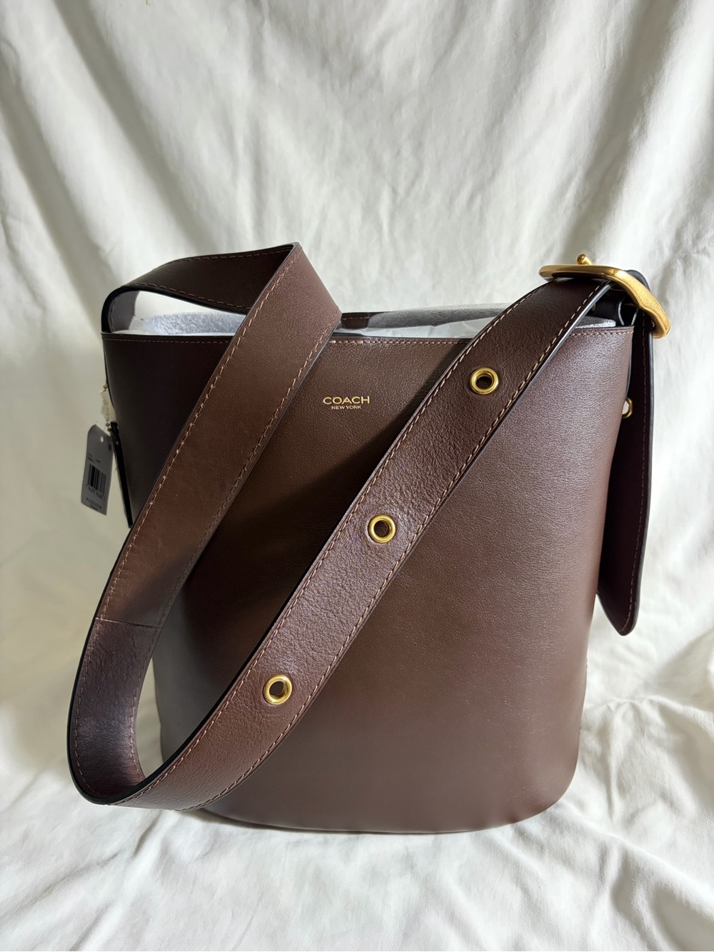 COACH Bleecker Bucket Bag in Brass/Maple
